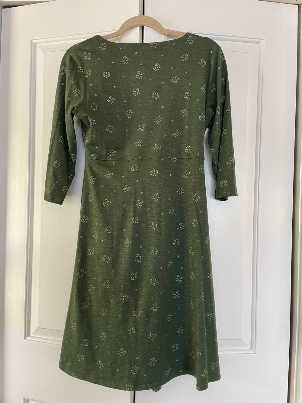 Toad&Co Olive Green Floral-Print Long Sleeve Knit Dress - Picture 3 of 3